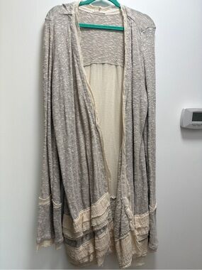 Fresh Laundry Light Beige Open-Front Women's Cardigan Sweater- cottagecore